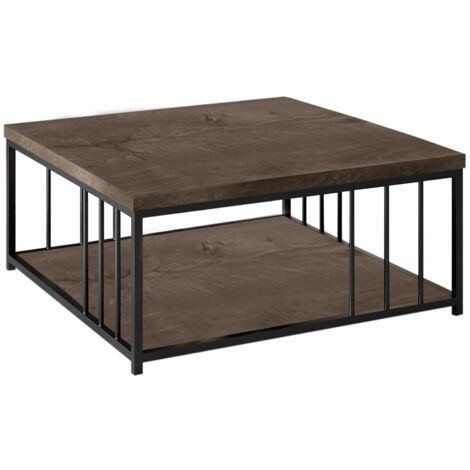 Tavolino da caffè Kailua Z108, Noce, 40x90x90cm, Truciolare laminato, Angolare