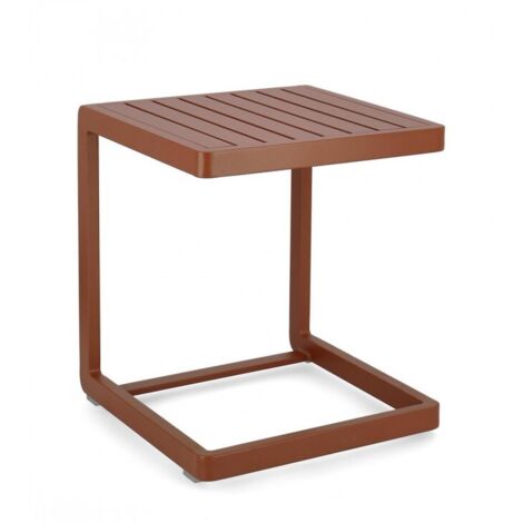 Tavolino da caffe "Konnor " per lettino da esterno e giardino 40 cm in alluminio -Terracotta