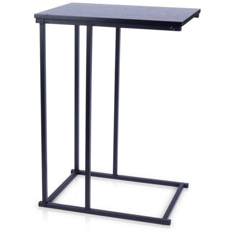 TAVOLINO DA CAFFÈ LATERALE IN METALLO NERO PER SOGGIORNO, DIMENSIONI 40X26X58 CM