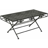 Tavolino da Caffè Pieghevole Vintage Metallo 100x50x45 cm Nero