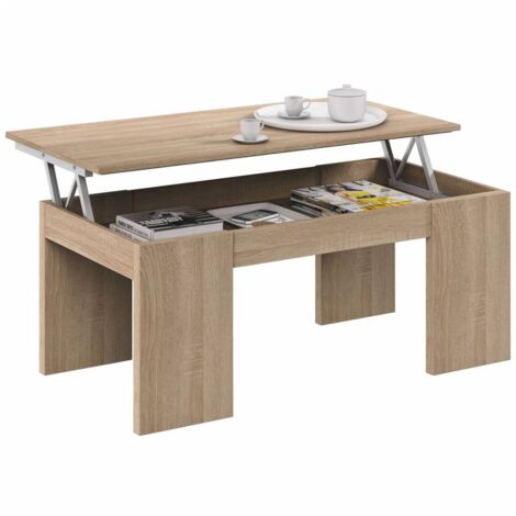 Tavolino da Caffe Rovere Tavolo Basso Moderno Divano Design Salotto Contenitore