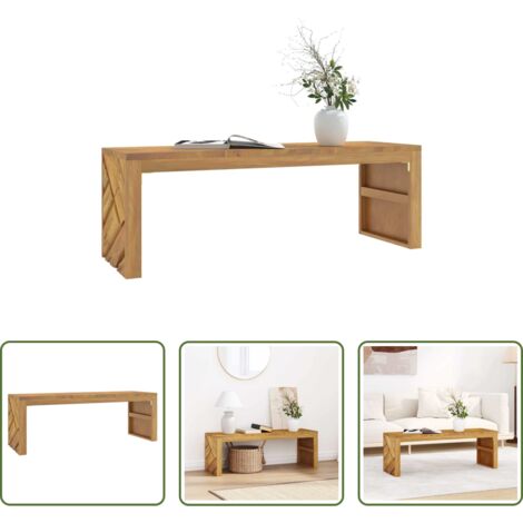 Tavolino da caffè -  Tavolino da Salotto 110x35x38 cm in Legno Massello di Teak