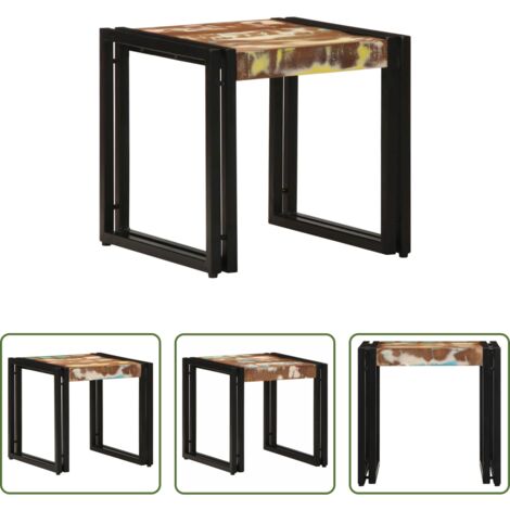 Tavolino da caffè -  Tavolino da salotto 40 x 40 x 38 cm Legno Recuperato Massello