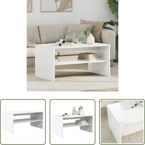 Tavolino da caffè -  Tavolino da salotto Bianco 80 x 50 x 40 cm Legno multistrato