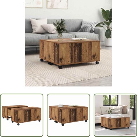 Tavolino da caffè -  Tavolino da salotto con cassetto Legno vecchio 75 x 75 x 38 cm