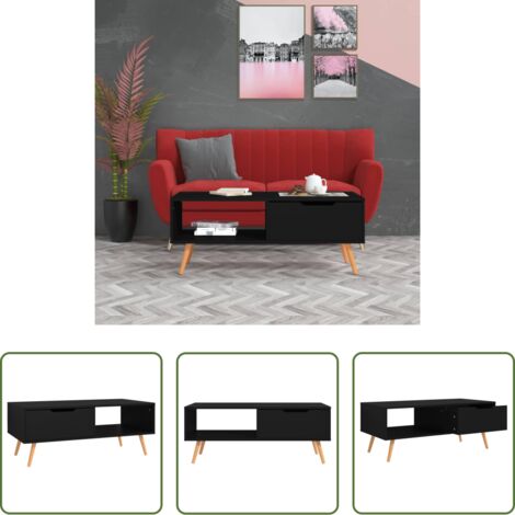 Tavolino da caffè -  Tavolino da Salotto Nero 100x49,5x43 cm in Legno Multistrato