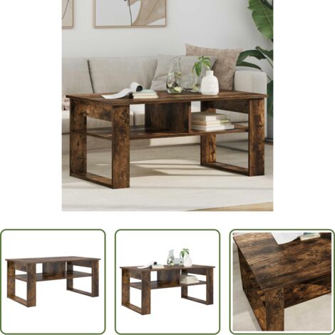 Tavolino da caffè -  Tavolino da salotto Rovere fumé 96 x 54 x 44 cm