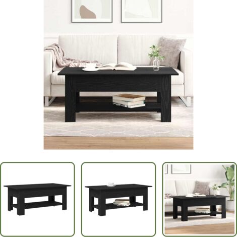 Tavolino da caffè -  Tavolino da salotto Rovere Nero 102 x 55 x 42 cm