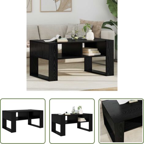 Tavolino da caffè -  Tavolino da salotto Rovere Nero 92 x 53 x 45 cm