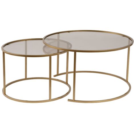 Tavolino da caffè, tavolo da soggiorno, tavolino laterale Set Gold Bronzo
