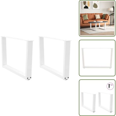 Tavolino da caffè - vidaXL Gambe per Tavolino da Caffè a Forma di V 2 pz Bianche 70x(42-43,3) cm Acciaio - Gambe per tavolino