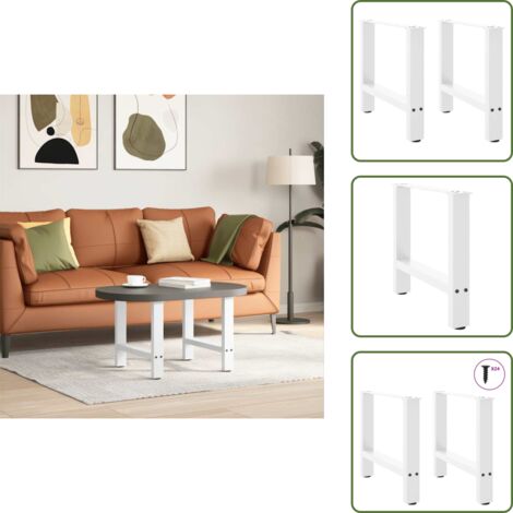 Tavolino da caffè - vidaXL Gambe per Tavolino da Caffè Bianche 2 pz 50x(42-43) cm Acciaio - Gambe regolabili