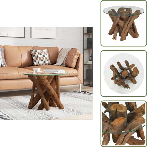 Tavolino da caffè - vidaXL Tavolino da Salotto in Legname Massello di Teak 60 cm - Tavolino in legno massello