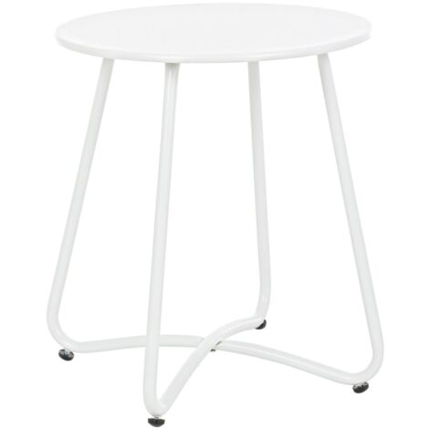 Tavolino da caffe "Wissant" per lettino da esterno e giardino in acciaio con vassoio -Ø 46 x h 52 cm / Antracite