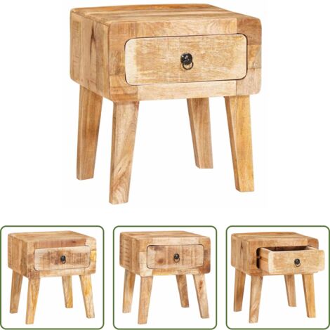 Tavolino da camera da letto -  Tavolino Marrone 40 x 32 x 46 cm Legno di mango massello