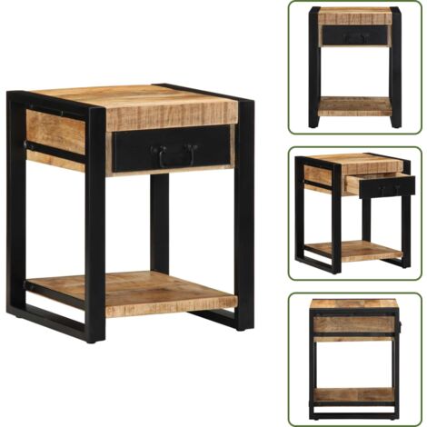 Tavolino da camera da letto - vidaXL Tavolino 40x40x50 cm in Legno Grezzo Massello di Mango - Tavolino da angolo lettura