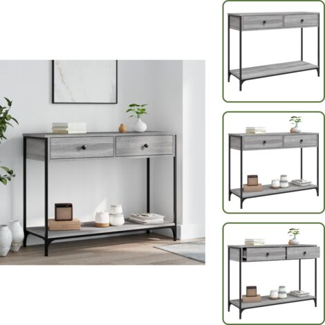 Tavolino da corridoio - vidaXL Tavolino Consolle Grigio Sonoma 100x34,5x75cm Legno Multistrato - Tavolino in legno multistrato