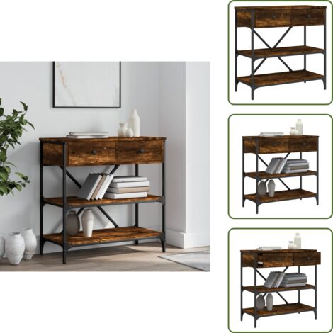 Tavolino da corridoio - vidaXL Tavolino Consolle Rovere Fumo 75x34,5x75cm Legno Multistrato - Tavolino in legno multistrato