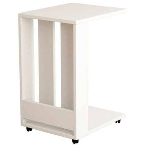 Tavolino da divano 37x45x67 cm Edi porta pc e riviste bianco