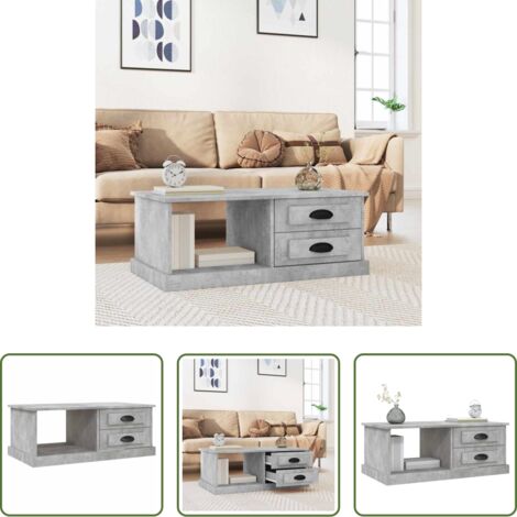 Tavolino da divano -  Tavolino Salotto Grigio Cemento 90x50x35 cm Legno Multistrato