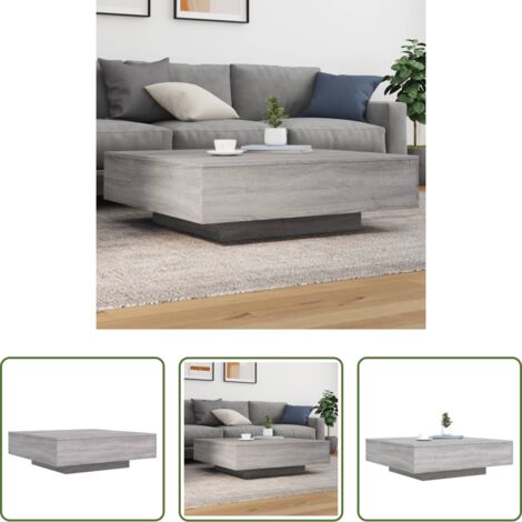 Tavolino da divano -  Tavolino Salotto Grigio Sonoma 100x100x31 cm Legno Multistrato