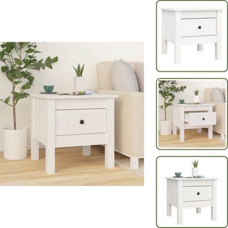 Tavolino da divano - vidaXL Tavolino Bianco 40x40x39 cm Legno Massello di Pino - Tavolino da camera