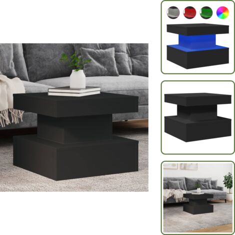 Tavolino da divano - vidaXL Tavolino da Salotto con Luci LED Nero 50x50x40 cm - Tavolino porta telefono