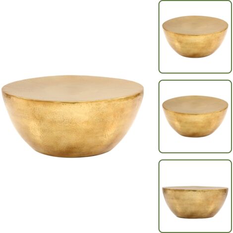 Tavolino da divano - vidaXL Tavolino da Salotto in Alluminio Martellato 70x30 cm Ottone - Tavolino basso