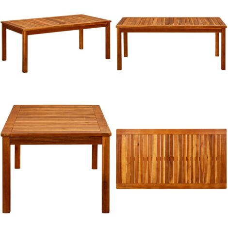 Tavolino da Giardino 110x60x45 cm in Legno Massello di Acacia - Tavolo in legno - Tavolo da giardino in acacia