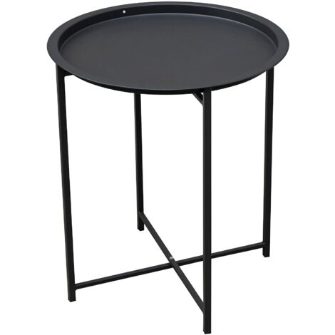 Tavolino da Giardino Ø45 cm in Ferro Antracite