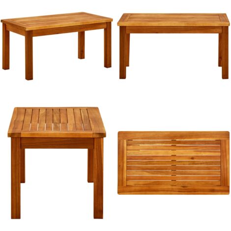 Tavolino da Giardino 70x40x36 cm in Legno Massello di Acacia - Tavolo in legno - Legno massello