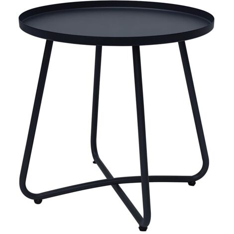 TAVOLINO DA GIARDINO ESTERNO ROTONDO ANTRACITE IN FERRO D45X48H CM RIGAMONTI