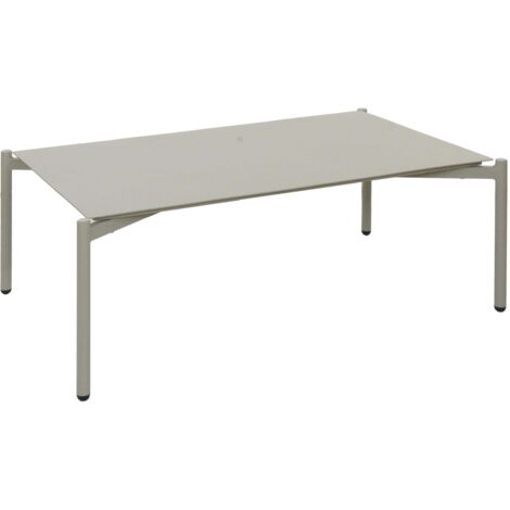 Tavolino da giardino in alluminio HHG-594, tavolo da salotto per esterni da caffè da balcone, 105x65cm, verde chiaro
