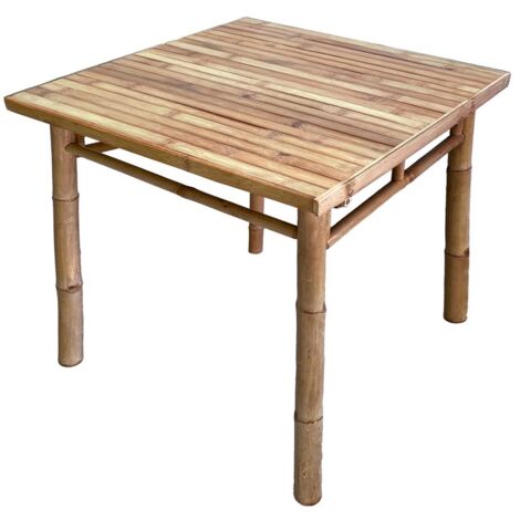 Tavolino da giardino in legno di bamboo 70x70cm