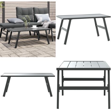 Tavolino da Giardino Nero 90x45x35cm Acciaio Verniciato Polvere - Tavolo da esterno - Tavolo in acciaio