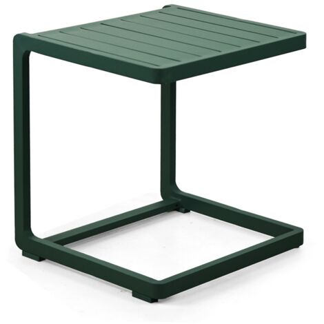 Tavolino da giardino per lettino prendisole in alluminio verde - Chiara