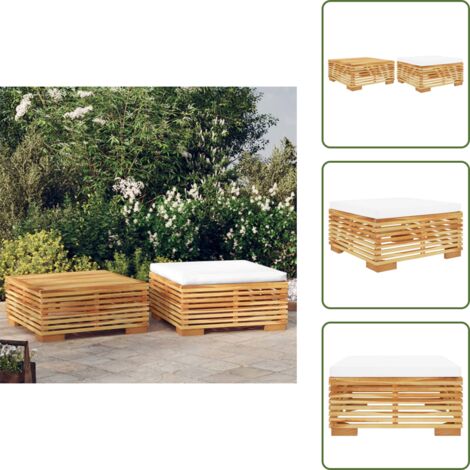 Tavolino da giardino - vidaXL Set Divani da Giardino 2 pz in Legno Massello di Teak - Poggiapiedi da giardino