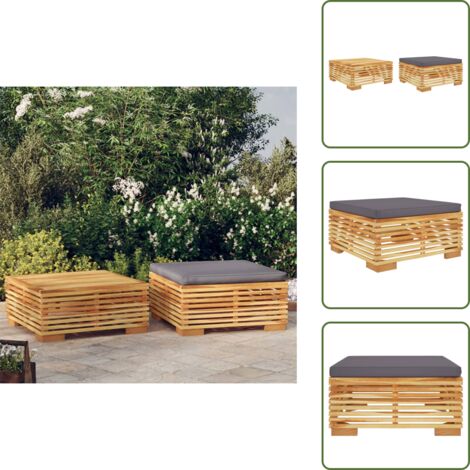 Tavolino da giardino - vidaXL Set Divani da Giardino 2 pz in Legno Massello di Teak - Poggiapiedi da giardino
