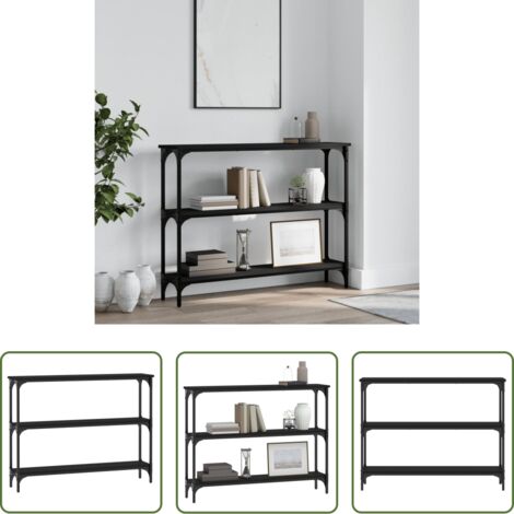Tavolino da ingresso -  Tavolino Consolle Nero 100x22,5x75 cm in Legno Multistrato