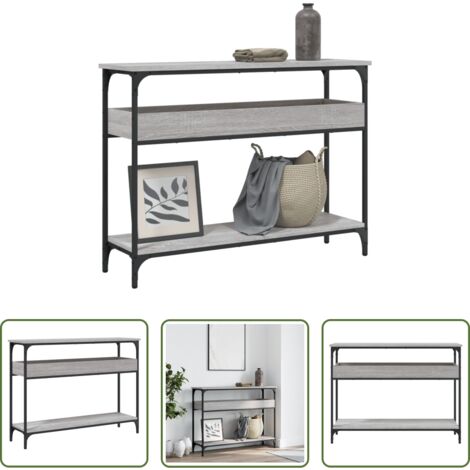 Tavolino da ingresso -  Tavolo Consolle Ripiano Grigio Sonoma 100x29x75cm Multistrato