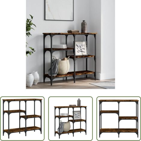 Tavolino da ingresso -  Tavolo Consolle Rovere Fumo 80x29x75 cm in Legno Multistrato