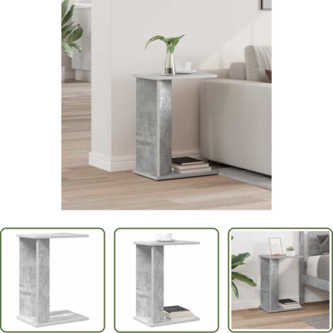 Tavolino da letto -  Tavolino Grigio cemento 35 x 25 x 50 cm Legno multistrato