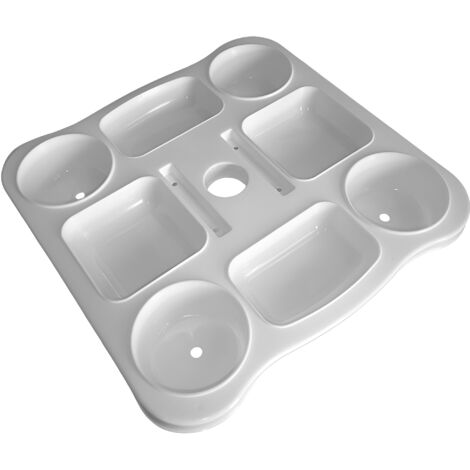 Tavolino da Ombrellone Supporto Porta oggetti vassoio con 8 Scomparti Portaoggetti da Spiaggia Piscina Giardino tavolo quadrato 37x37 cm Bicchieri Occhiali Chiavi
