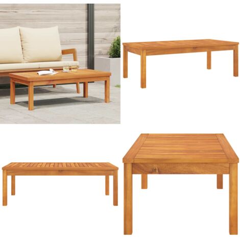 Tavolino da Salotto 100x50x33 cm in Legno Massello di Acacia - Tavolino da terrazza - Tavolino in legno