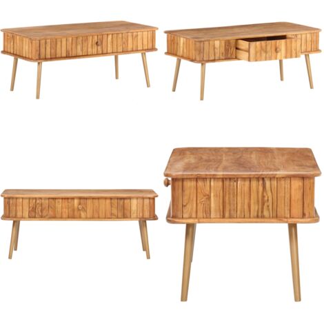 Tavolino da Salotto 100x50x40 cm in Legno Massello di Acacia - Tavolino in legno - Tavolino in acacia