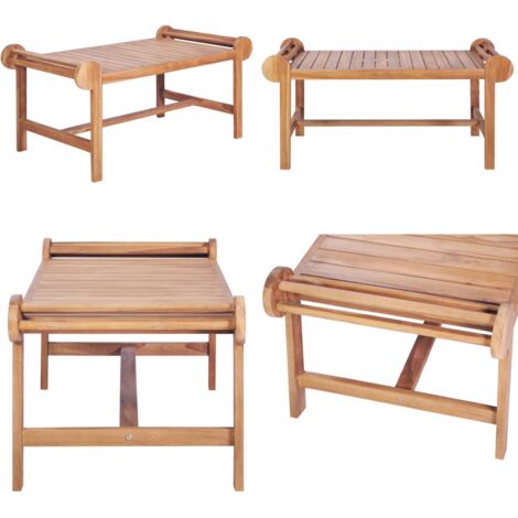 Tavolino da Salotto 100x50x45 cm in Massello di Teak - Tavolino in teak - Tavolino da esterno