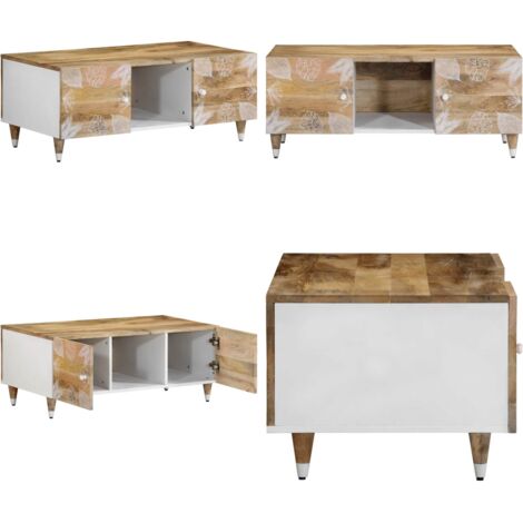 Tavolino da Salotto 100x54x40 cm in Legno Massello di Mango - Tavolino in legno - Tavolino da soggiorno
