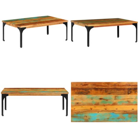 Tavolino da Salotto 100x60x35 cm Legno Massello di Recupero - Tavolo in legno di recupero - Tavolo in legno massello