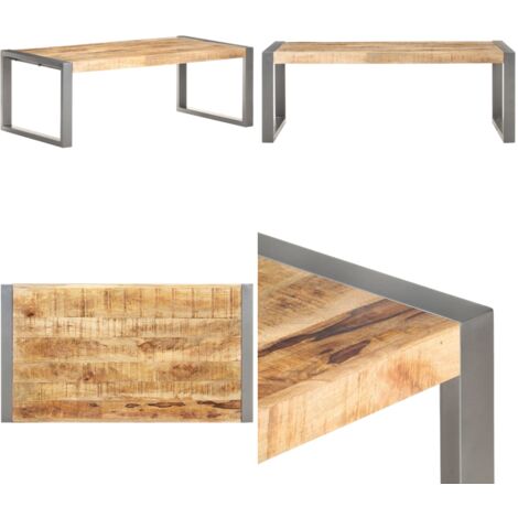Tavolino da Salotto 110x60x40 cm in Legno di Mango Grezzo - Tavolino in legno - Tavolino da caffè