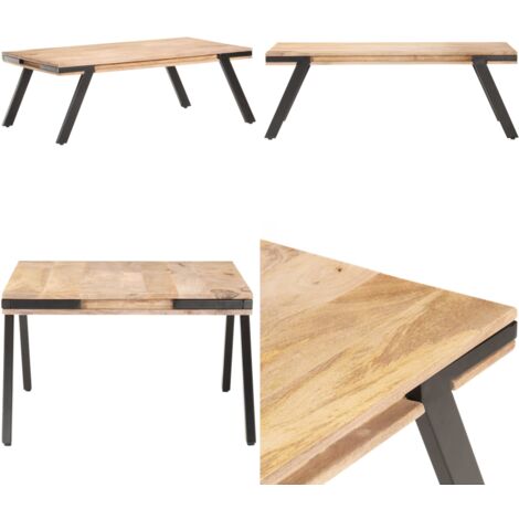Tavolino da Salotto 114x65x40 cm in Legno Massello di Mango - Tavolino in legno di mango - Tavolino in legno massello